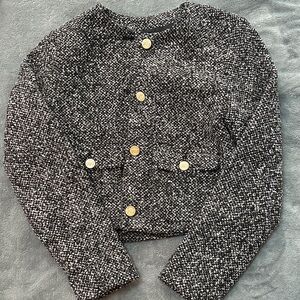 Abercrombie & Fitch Black and White Textured Jacket